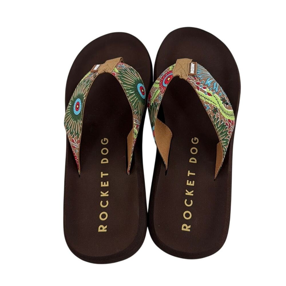 Rocket Dog Women's Natural Spotlight Garden Flip Flop Sandals Size 10 - Picture 9 of 13